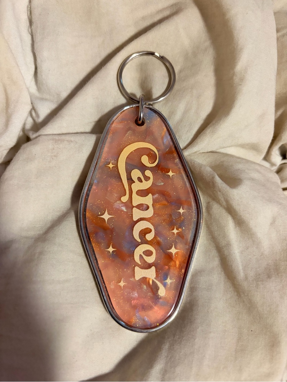 Free People Cancer Retro Motel Key Tag Keychain